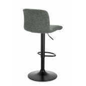 Set 2 scaune bar otel negru textil verde Rafael 41x46x86/107 cm