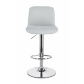 Set 2 scaune bar crom argintiu textil gri Rafael 41x46x86/107 cm