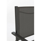 Set 6 scaune gradina aluminiu textilena gri antracit Hilde 57x60x88h