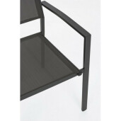 Set 6 scaune gradina aluminiu textilena gri antracit Hilde 57x60x88h