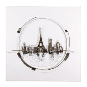 Tablou pictat in ulei canvas Paris 70x70x5.5 cm