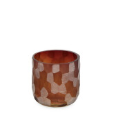 Suport lumanare sticla bordeaux Ø8x8h