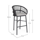 Set 4 scaune bar Odivelas 57x55x103.5h