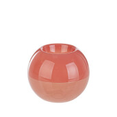 Set 2 suporturi lumanari sticla roz Ø10x8,3h