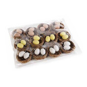 Set 12 cuiburi cu oua multicolor, 6 x 3 cm
