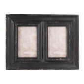 Rama foto de perete lemn negru 35x2x26 cm, 10x15 cm
