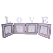 Rama foto de masa mdf gri alb 65x1x23 cm, 10x10 cm