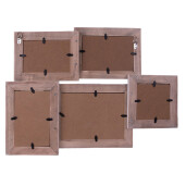 Rama foto de perete lemn maro alb 49x3x36, 10x10, 18x13, 13x9, 10x15, 15x10 cm