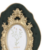 Rama foto perete textil verde polirasina aurie 22x3x31 cm, 10x15 cm