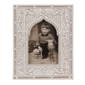 Rama foto de masa, perete lemn alb maro 18x1x23, 10x15 cm