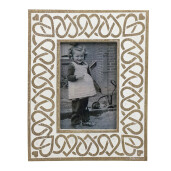 Rama foto de masa, perete lemn alb bej 19x1x24 cm, 10x15 cm