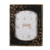 Rama foto perete / masa polirasina neagra aurie 18x2x23 cm, 13x18 cm