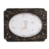 Rama foto masa, perete polirasina neagra aurie 17x2x22 cm, 13x18 cm
