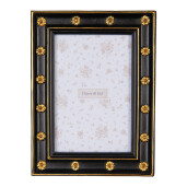Rama foto masa, perete polirasina neagra aurie 16x2x21 cm, 10x15 cm