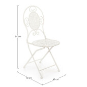 Scaun gradina otel alb Emily 40x40x94h