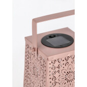 Felinar incarcare solara metal roz 14x14x20h