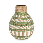 Vaza flori hartie natur verde alb Namibia Ø24x32h