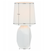 Veioza ceramica alba Qenny 16x16x32 cm.