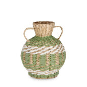 Vaza flori hartie verde natur alb Namibia Ø22x26h