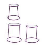 Set 3 masute cafea otel mov Magia Ø48,5x52h; ø44x48h; ø40x42,5h