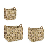 Set 3 cosuri poliratan natur Julen 38x30x34h; 47x40x39h; 56x50x44h