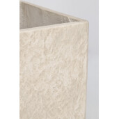 Set 3 ghivece flori fibra sticla bej Meili 37x37x31h; 45x45x38h; 55x55x46h