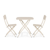 Set mobilier gradina otel Yvonne 44x50x85h ; 70x70x72h