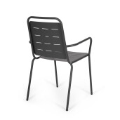 Set 6 scaune gradina otel gri Yara 50x57.5x87h