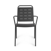 Set 6 scaune gradina otel gri Yara 50x57.5x87h