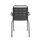 Set 6 scaune gradina otel gri Yara 50x57.5x87h