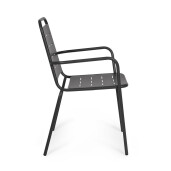 Set 6 scaune gradina otel gri Yara 50x57.5x87h