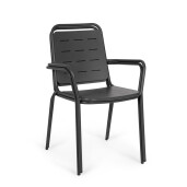 Set 6 scaune gradina otel gri Yara 50x57.5x87h