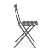 Set 2 scaune gradina otel gri Yasmine 42x48x81h