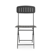 Set 2 scaune gradina otel gri charcoal Yasmine 44x50x85h
