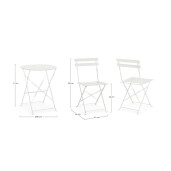 Set mobilier gradina otel alb Austin 41x46x80h (x2); :ø60x71h