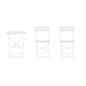 Set mobilier gradina otel alb Austin 41x46x80h (x2); :ø60x71h