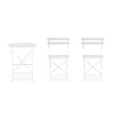 Set mobilier gradina otel alb Austin 41x46x80h (x2); :ø60x71h