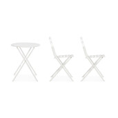 Set mobilier gradina otel alb Austin 41x46x80h (x2); :ø60x71h