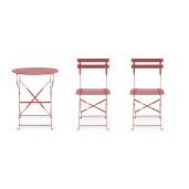 Set mobilier gradina otel caramiziu Austin 41x46x80h (x2); ø60x71h