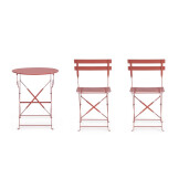 Set mobilier gradina otel caramiziu Austin 41x46x80h (x2); ø60x71h