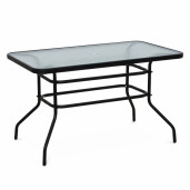 Masa gradina sticla securizata otel Demat 120x70x70 cm 