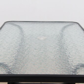 Masă gradina blat sticla picioare otel Demat 120x70x70 cm