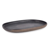 Set 4 platouri piatra gri bronz Horta 32,5x22,3x2,7h