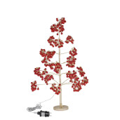 Copac decorativ rosu auriu cu leduri Glint Ø42×90h