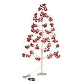 Copac decorativ rosu auriu cu leduri Glint Ø70×150h