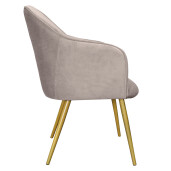 Scaun velur gri otel auriu 58x56x83 cm