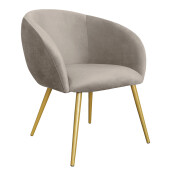 Scaun velur gri otel auriu 65x64x74 cm