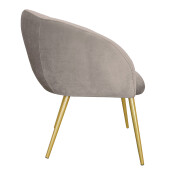Scaun velur gri otel auriu 65x64x74 cm