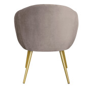 Scaun velur gri otel auriu 65x64x74 cm