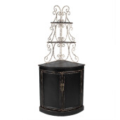 Comoda lemn negru fier alb antichizat 78x55x181 cm